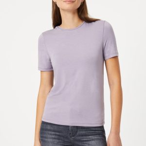 LUXE CREW NECK T-SHIRT IN LAVENDER GRAY