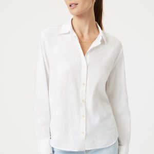 JACQUARD BUTTON-UP SHIRT IN ANTIQUE WHITE