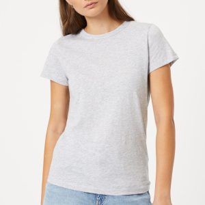 SLIM CREW NECK T-SHIRT IN SNOW GREY MELANGE