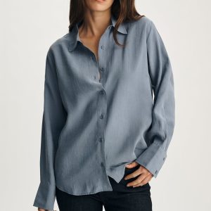LUXE TOUCH TENCEL™ BUTTON-UP SHIRT IN INFINITY