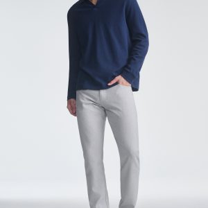 MARCUS SLIM STRAIGHT LEG IN BONE CROSS HATCH TWILL