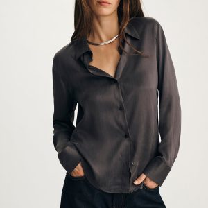 EDITION SILK BUTTON-UP SHIRT IN PHANTOM