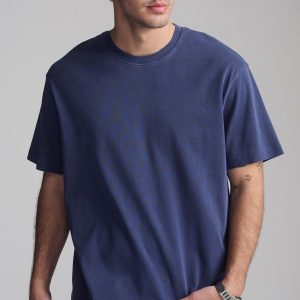 SHORT SLEEVE CREW NECK T-SHIRT IN BLACK IRIS