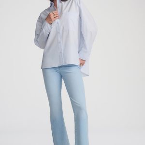 DOUBLE POCKET BUTTON-UP SHIRT IN CASHMERE BLUE