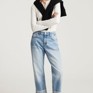 SAVANNAH CUFFED STRAIGHT LEG IN LIGHT BRUSHED CLASSIC BLUE