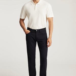 MARCUS SLIM STRAIGHT LEG IN NAVY FEATHER TWEED